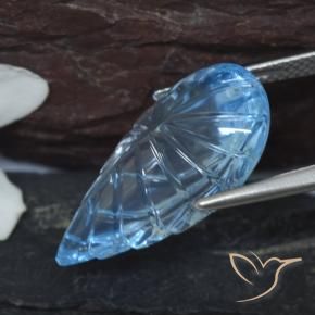 9,17 ctw natürlicher Swiss Blue Topas, Blumen-Schliff, Transparent