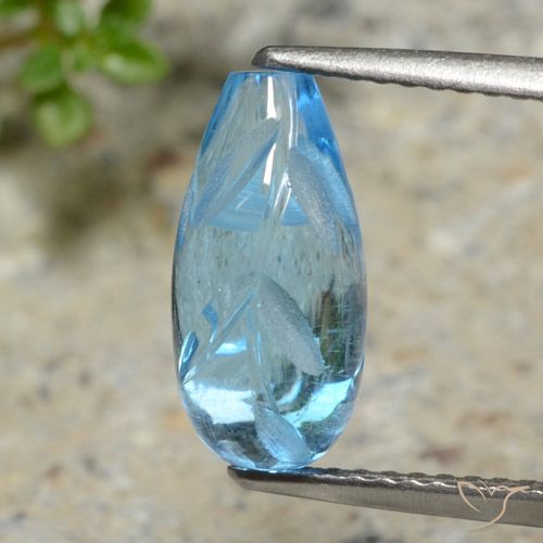 4.11ct Natürlicher Swiss Blue Topas, Fantasie, Transparent
