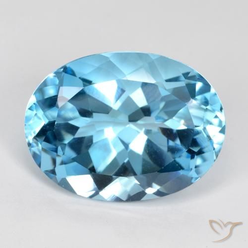 22.02ct Natürlicher Swiss Blue Topas, Oval, VVS