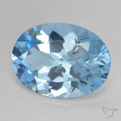 9,17 ctw natürlicher Swiss Blue Topas, Oval, VVS