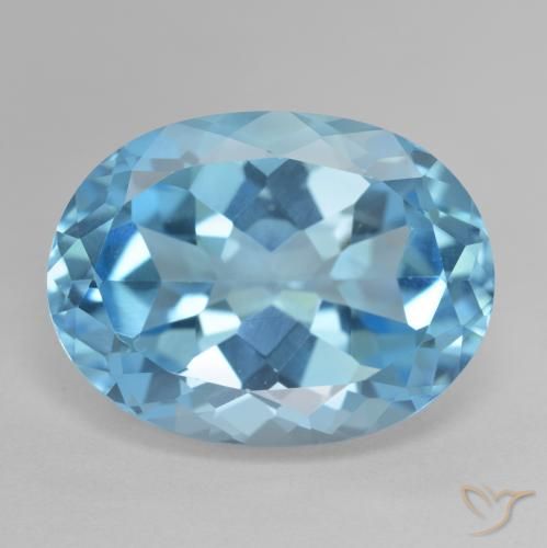 22.75ct Natürlicher Swiss Blue Topas, Oval, VVS