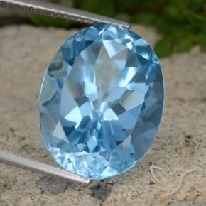 9,17 ctw natürlicher Swiss Blue Topas, Oval, VVS-VS