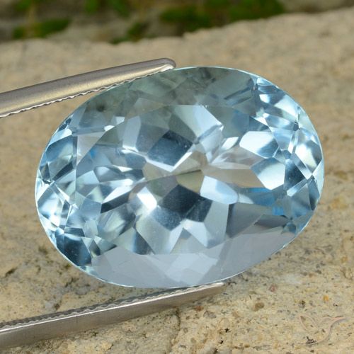 21.61ct Natürlicher Himmerlblau Topas, Oval, VVS