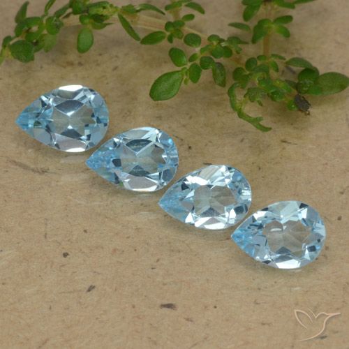 2.92ctw Natürlicher Himmerlblau Topas, Birnenform, VVS-VS