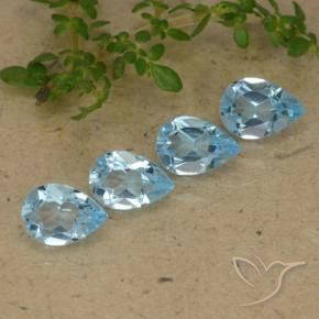 2.92 ct natürliche Himmerlblau Topas-Edelsteine, Birnenform, VVS-VS