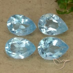 3.49 ct natürliche Himmerlblau Topas-Edelsteine, Birnenform, VVS-VS