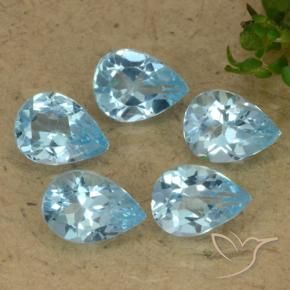 3.39 ct natürliche Swiss Blue Topas-Edelsteine, Birnenform, VVS-VS
