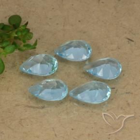 3.39 ct natürliche Swiss Blue Topas-Edelsteine, Birnenform, VVS-VS