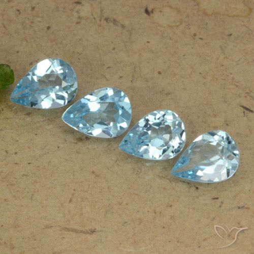 3.01ctw Natürlicher Swiss Blue Topas, Birnenform, VVS-VS