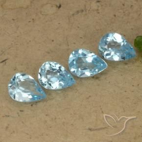 3.01 ct natürliche Swiss Blue Topas-Edelsteine, Birnenform, VVS-VS