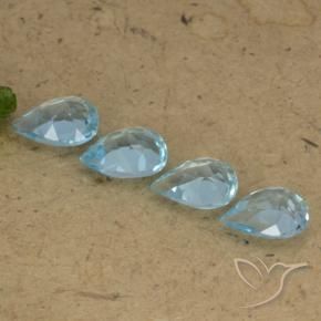 3.01 ct natürliche Swiss Blue Topas-Edelsteine, Birnenform, VVS-VS