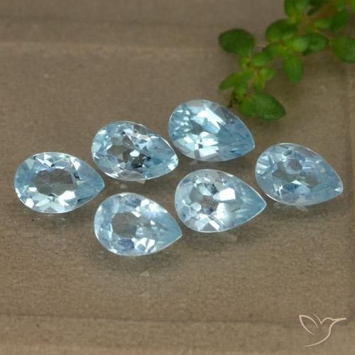 3.20 ct natürliche Swiss Blue Topas-Edelsteine, Birnenform, VS