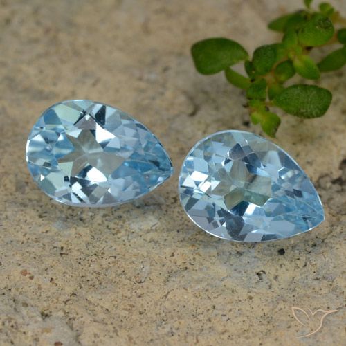 1.85ctw Natürlicher Himmerlblau Topas, Birnenform, VVS-VS