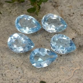 4.19 ct natürliche Swiss Blue Topas-Edelsteine, Birnenform, VVS-VS