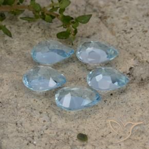 4.19 ct natürliche Swiss Blue Topas-Edelsteine, Birnenform, VVS-VS