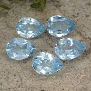 3.87 ct natürliche Himmerlblau Topas-Edelsteine, Birnenform, VVS-VS