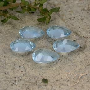 3.87 ct natürliche Himmerlblau Topas-Edelsteine, Birnenform, VVS-VS