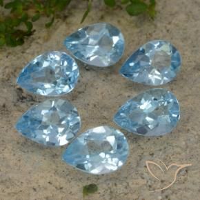 5.01 ct natürliche Himmerlblau Topas-Edelsteine, Birnenform, VVS-VS