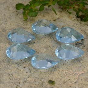 5.01 ct natürliche Himmerlblau Topas-Edelsteine, Birnenform, VVS-VS