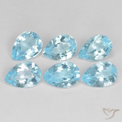 4.35 ct natürliche Himmerlblau Topas-Edelsteine, Birnenform, VVS-VS