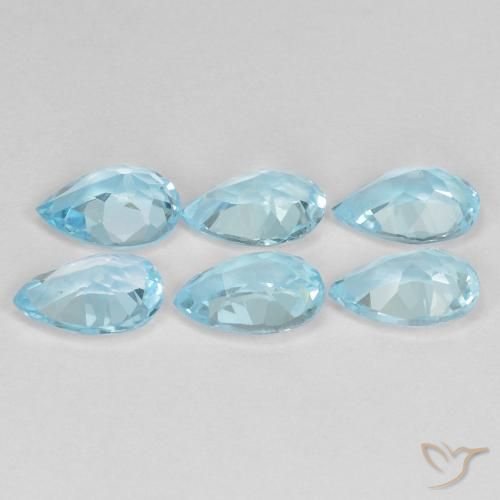 4.35 ct natürliche Himmerlblau Topas-Edelsteine, Birnenform, VVS-VS