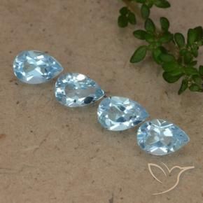2.27 ct natürliche Swiss Blue Topas-Edelsteine, Birnenform, VVS-VS