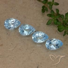 2.14 ct natürliche Swiss Blue Topas-Edelsteine, Birnenform, VVS-VS