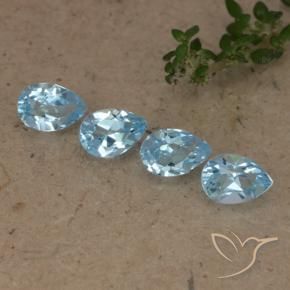2.09 ct natürliche Swiss Blue Topas-Edelsteine, Birnenform, VVS-VS