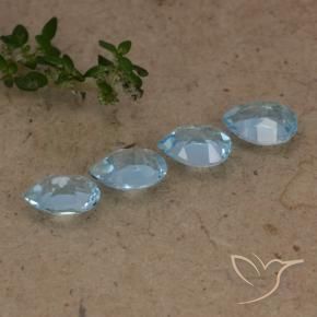 2.09 ct natürliche Swiss Blue Topas-Edelsteine, Birnenform, VVS-VS