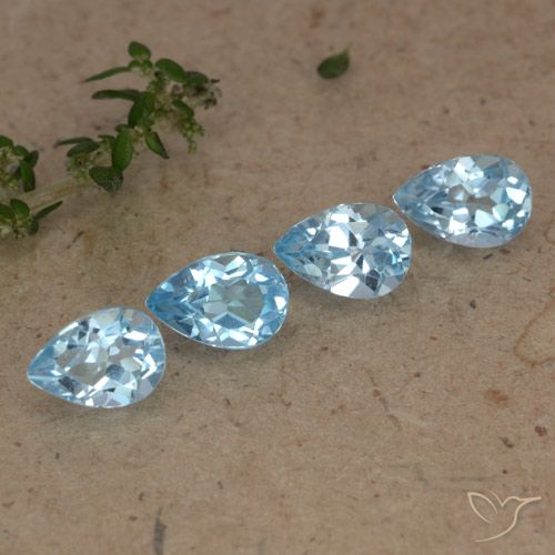 2.36ctw Natürlicher Swiss Blue Topas, Birnenform, VVS-VS