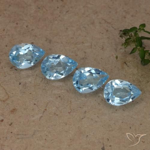 2.03 ct natürliche Swiss Blue Topas-Edelsteine, Birnenform, VVS-VS