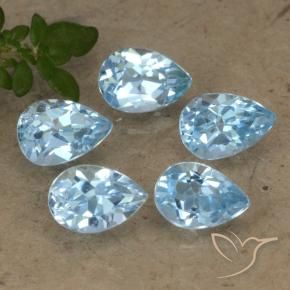 2.80 ct natürliche Swiss Blue Topas-Edelsteine, Birnenform, VVS-VS