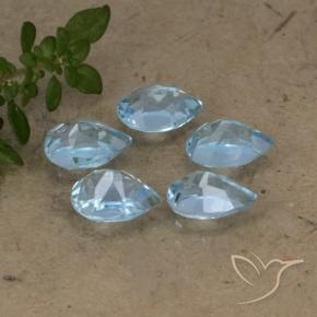 2.80 ct natürliche Swiss Blue Topas-Edelsteine, Birnenform, VVS-VS