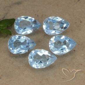 2.90 ct natürliche Swiss Blue Topas-Edelsteine, Birnenform, VVS-VS