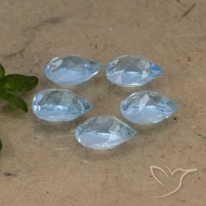 2.90 ct natürliche Swiss Blue Topas-Edelsteine, Birnenform, VVS-VS