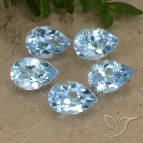 2.85 ct natürliche Swiss Blue Topas-Edelsteine, Birnenform, VVS-VS