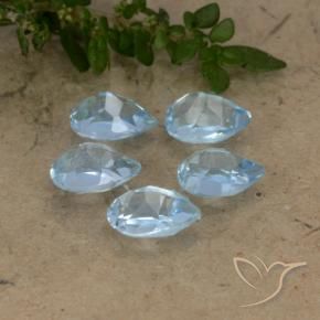 2.85 ct natürliche Swiss Blue Topas-Edelsteine, Birnenform, VVS-VS