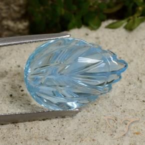 9,17 ctw natürlicher Swiss Blue Topas, Blumen-Schliff, Transparent