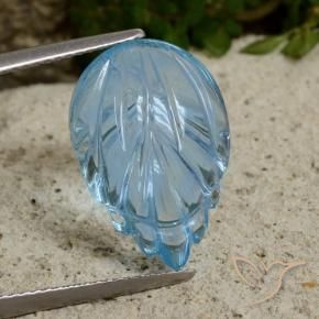 9,17 ctw natürlicher Swiss Blue Topas, Blumen-Schliff, Transparent