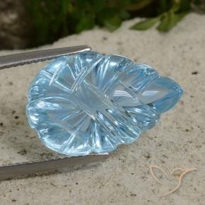9,17 ctw natürlicher Himmerlblau Topas, Blumen-Schliff, Transparent