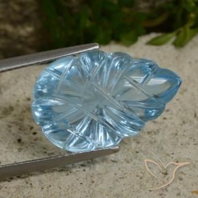 9,17 ctw natürlicher Himmerlblau Topas, Blumen-Schliff, Transparent