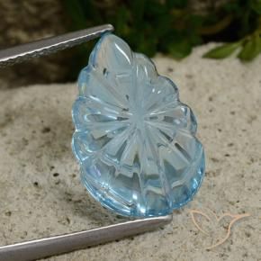9,17 ctw natürlicher Himmerlblau Topas, Blumen-Schliff, Transparent