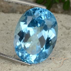 9,17 ctw natürlicher Swiss Blue Topas, Oval, VVS-VS