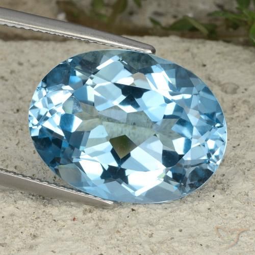 21.85ct Natürlicher Swiss Blue Topas, Oval, VVS