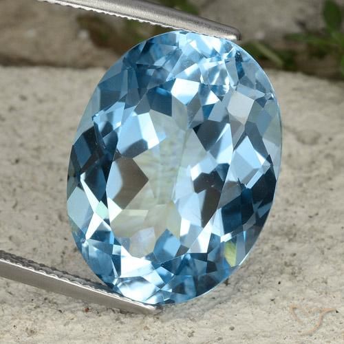 9,17 ctw natürlicher Swiss Blue Topas, Oval, VVS
