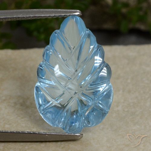 10.53ct Natürlicher Himmerlblau Topas, Blumen-Schliff, Transparent