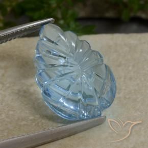 9,17 ctw natürlicher Himmerlblau Topas, Blumen-Schliff, Transparent