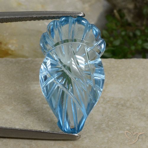 17.50ct Natürlicher Himmerlblau Topas, Fantasie, Transparent