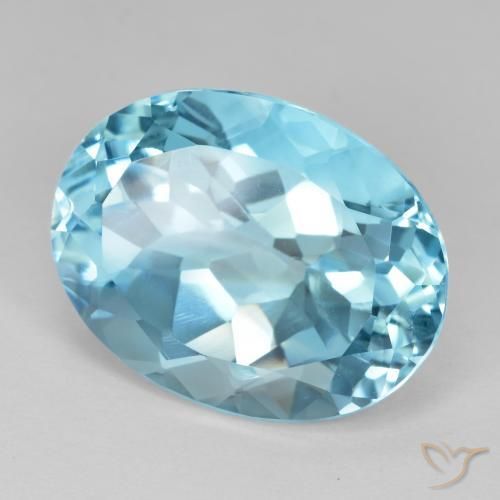 9,17 ctw natürlicher Swiss Blue Topas, Oval, VVS
