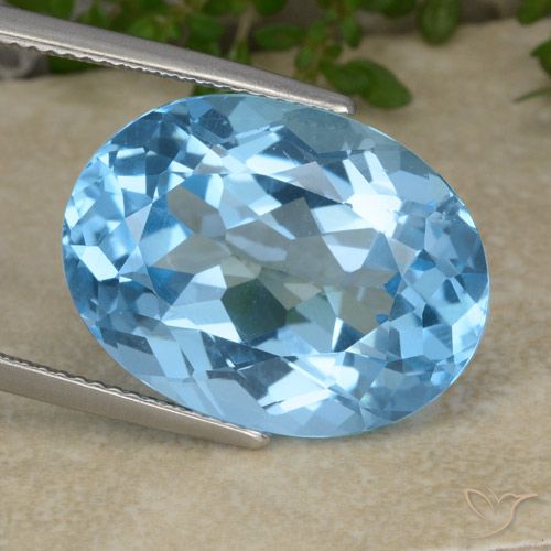 22.02ct Natürlicher Swiss Blue Topas, Oval, VVS-VS